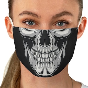 Skeleton Face Mask Skull Scary Halloween Creepy Spooky Snug-Fit Polyester Face Mask