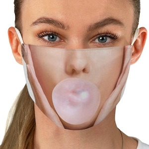 Funny Bubblegum Mask Blowing Bubble Snug-Fit Polyester Face Mask