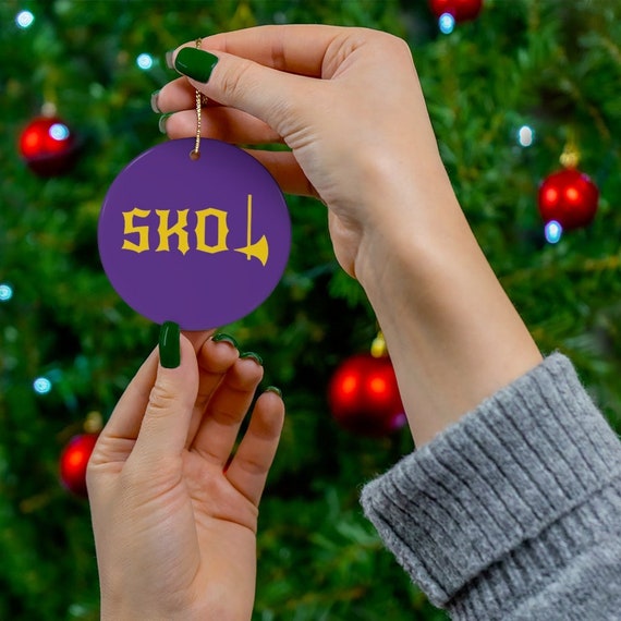 MN Skol Plaid Ornament