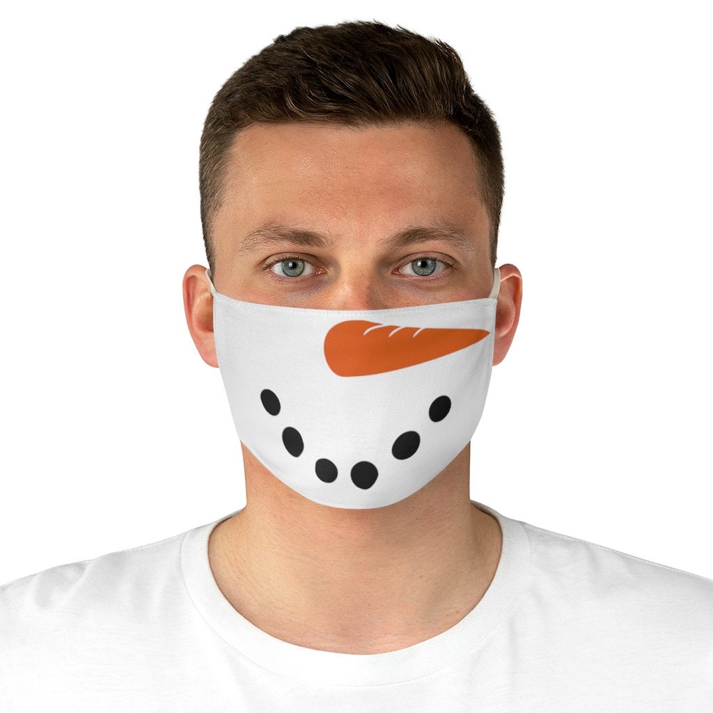 Snowman Mask Christmas Holiday Fabric Face Mask Etsy