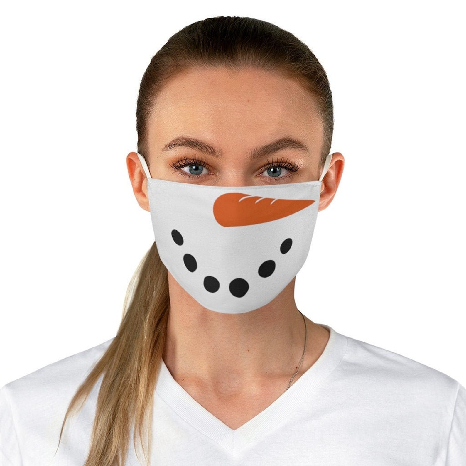Snowman Mask Christmas Holiday Fabric Face Mask Etsy