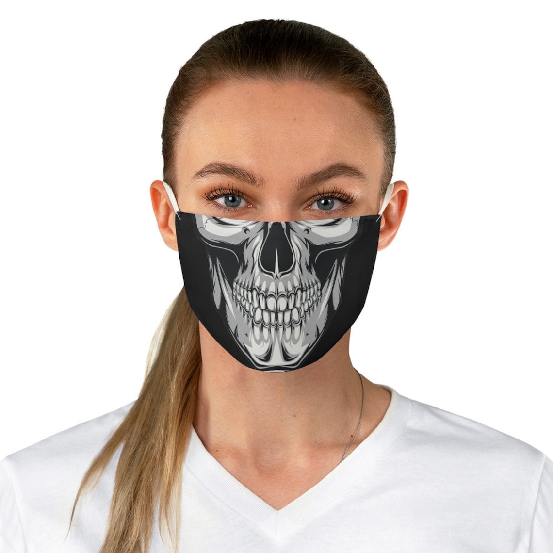 Skeleton Face Mask Skull Scary Halloween Creepy Spooky Etsy