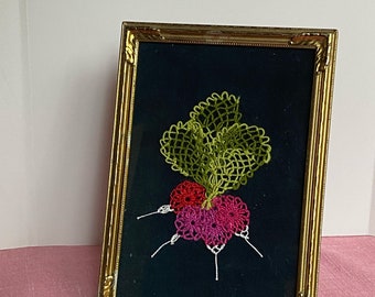 Framed Janyak Radishes - Armenian Needlelace