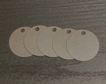 5-pack titanrunda etikettämnen | Gravyr- och stämplingsmaterial, tillgänglig i bulk