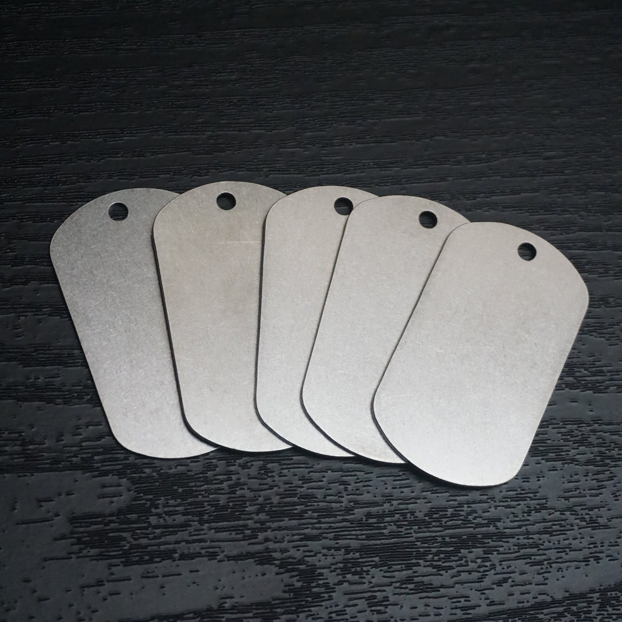 Blank Dog Tags - Rolled Edge Stainless Steel - Matte Finish