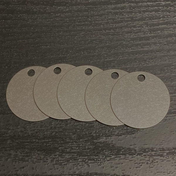 5 Pack Circle Titanium Dog Tag Blank | Military ID Tag Blank | Titanium Keychain Blank | Titanium EDC Blank