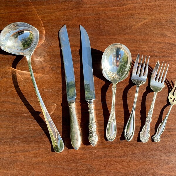 Silver Plate Serving Spoon Etsy