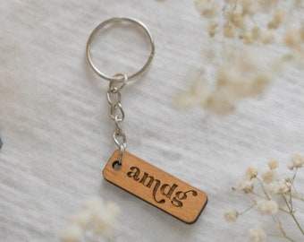 AMDG - Catholic Wood Keychain | Catholic Saint Quote Keychain | For the Greater Glory of God - St. Ignatius Loyola Charm | Confirmation Gift