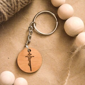 Crucifixion Catholic Wood Keychain Catholic Saint Quote - Etsy