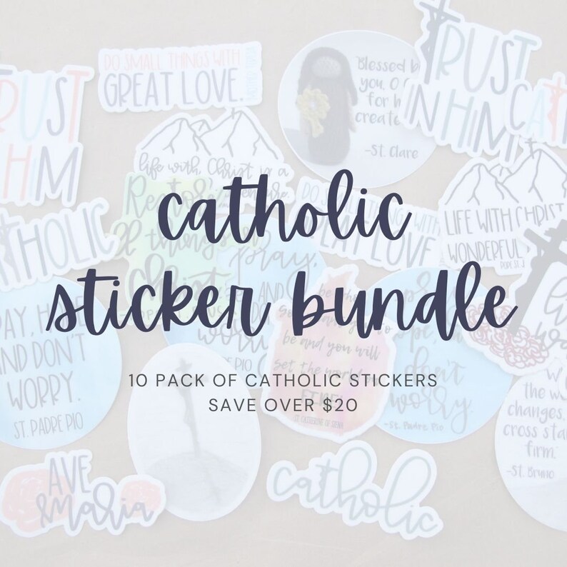 10 Pack of Catholic Saint Vinyl Stickers Custom Sticker - Etsy