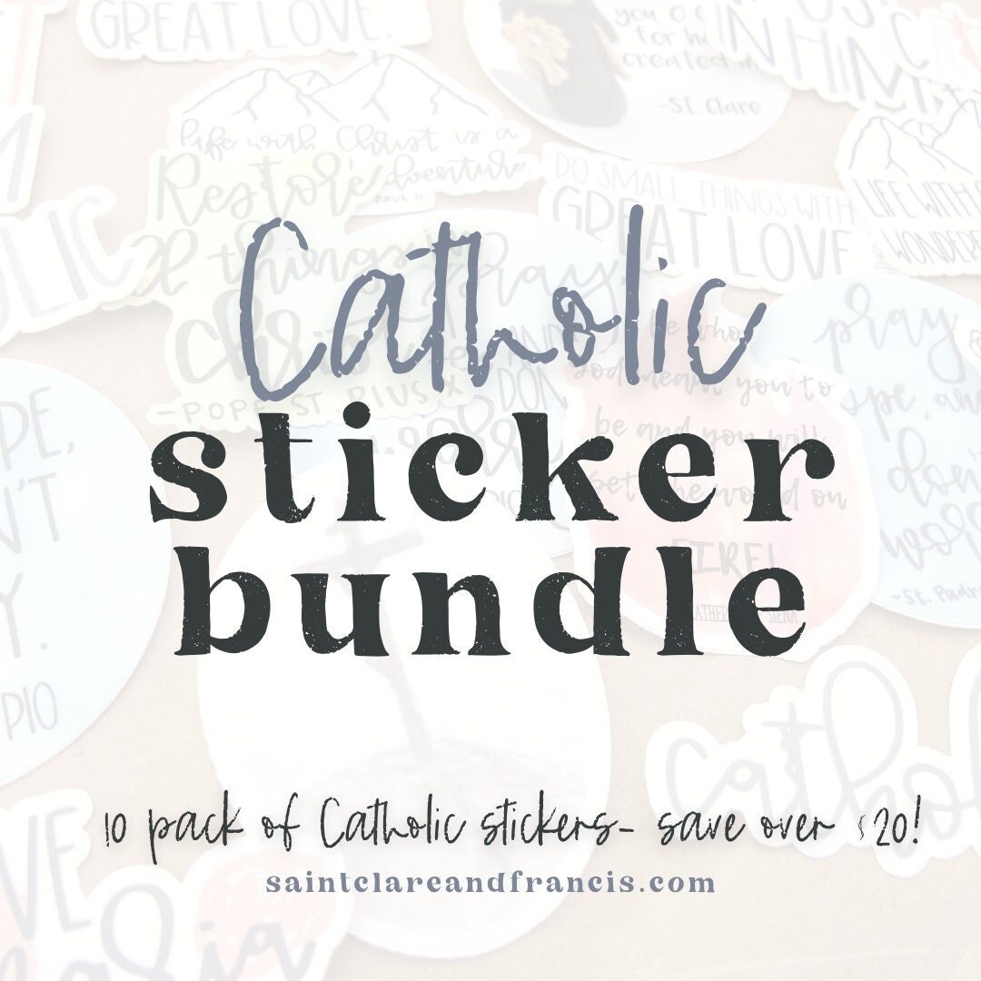 10 Pack of Catholic Saint Vinyl Stickers Custom Sticker Bundle