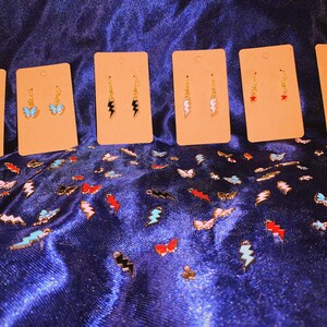 Lucky Earrings, Butterfly Earrings, Lightning Earrings, Star Earrings, Dangle Earrings, Handmade Jewelry