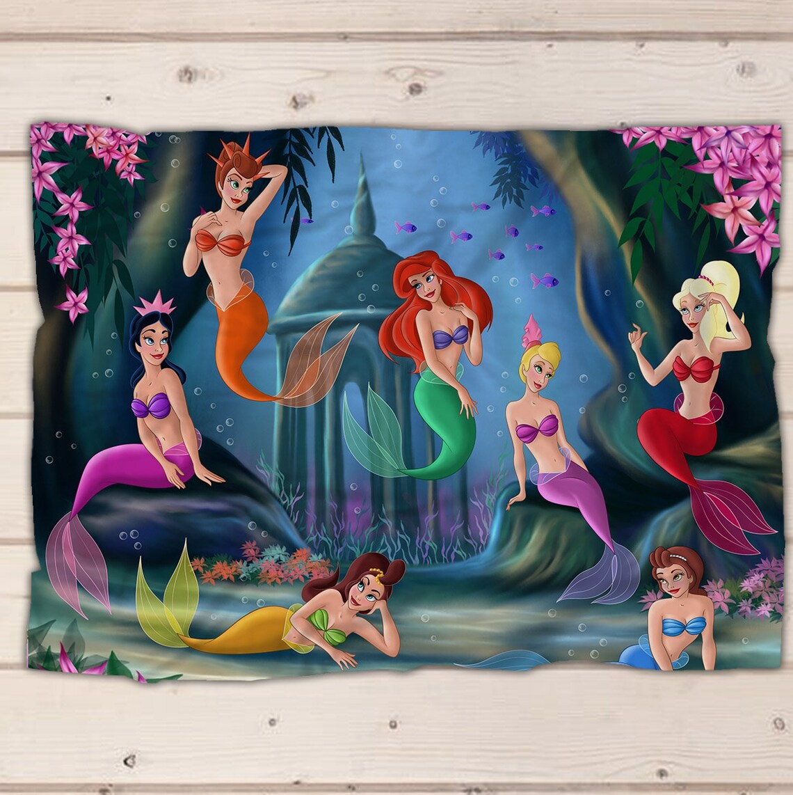 The little mermaid blanket mermaid fleece blanket soft Etsy