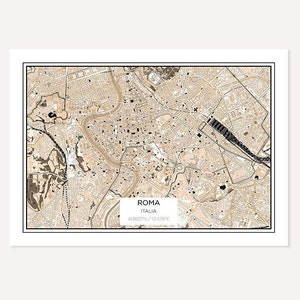 Rome City Map Print : City Art, Custom City, Impressions de Ville, Impression personnalisée de carte de ville