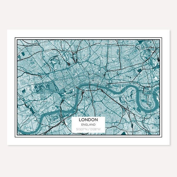 London City Map Print Art, Custom City, Impressions de Ville, Impression Personnalisée Carte Ville