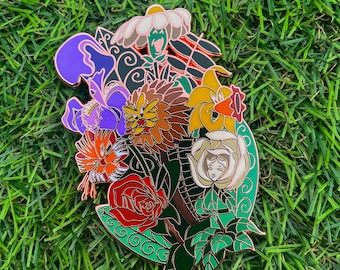 Jumbo pin - Flowers of Wonderland hard enamel pin