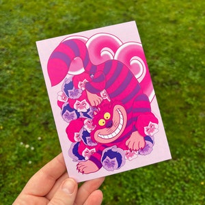 Cheshire cat postcard Japanese style art print