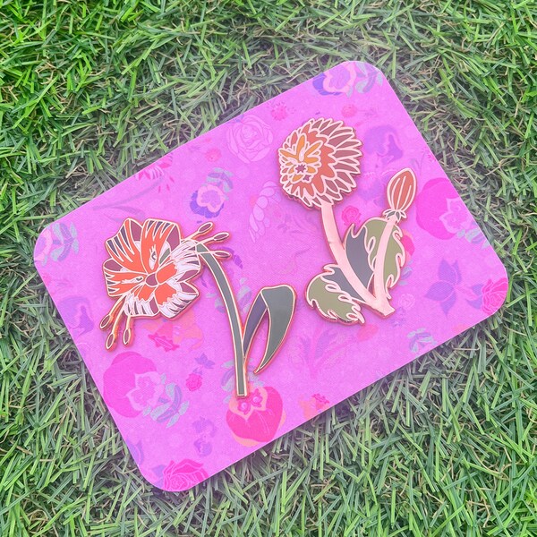 Dandelion & Tigerlily wonderland pins