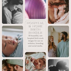 Hospital and Home Birth Stock Photo Bundle, Birth Photography Bundle, Birth Stock Photos, Doula Photos, Doula Website, Doula Social Media