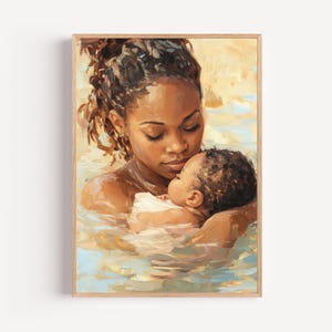 Water Birth Painting Print - Home Birth Art, Midwife Office Art, Midwife Gift, Doula Gift, Birth Worker Wall Decor, OB GYN Art, Birth Art