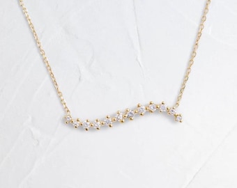 Klassieke in het lab gekweekte diamanten tennisketting | Massief goud | Prachtige minimalistische sieraden | Bedachtzaam huwelijk, jubileum speciaal gelegenheidscadeau
