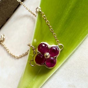Elegant 14K Gold Ruby Bracelet | July Birthstone Jewelry | Stunning Minimalist | Thoughtful Bridesmaid, Wedding, & Christmas Gift For Her.