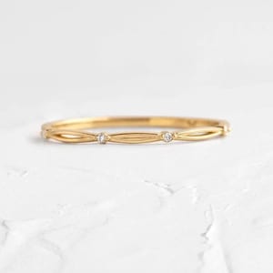 Minimalist Lab Diamond Wedding Ring | Solid Gold | Stunning Stackable Jewelry | Thoughtful Wedding, Anniversary & Special Occasion Gift.