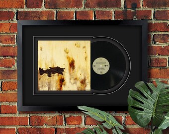 FRAMED CD Art Clock The Downward Spiral NIN
