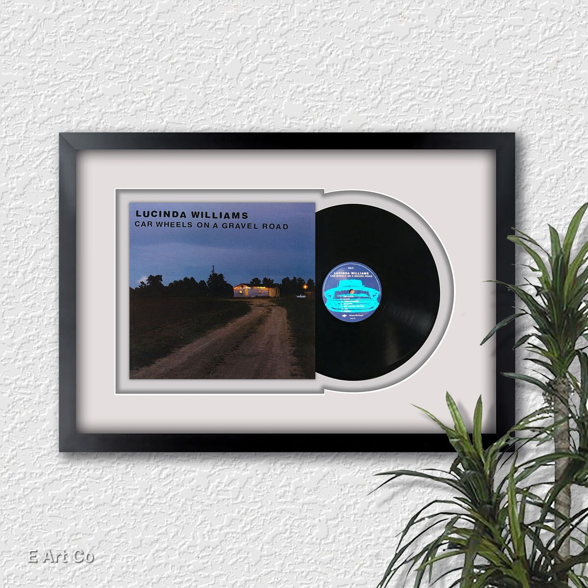Lucinda Williams car Wheels on A Gravel Road , Vinyl LP Record Framed