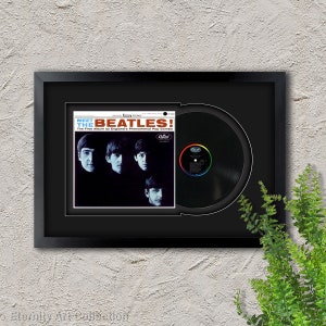The Beatles - Meet The Beatles! - Lp Vinyl Record by The Beatles, Vinyl LP Record Framed and Ready to Hang,Music Gift,Display,Wall Art