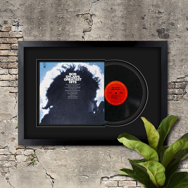 Bob Dylan, Greatest Hits, Vinyl LP Record Framed and Ready to Hang, Music Gift, Display, Wall art