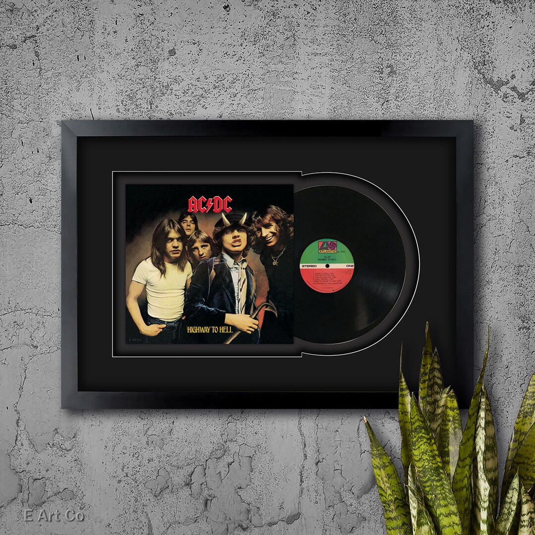 Highway to Hell AC/DC , Vinyl LP Record Framed and Ready to Hang, Music ...