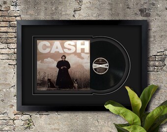 Johnny Cash - "American Recordings", Vinyl LP Record Framed and Ready to Hang, Music Gift, Display, Wall art