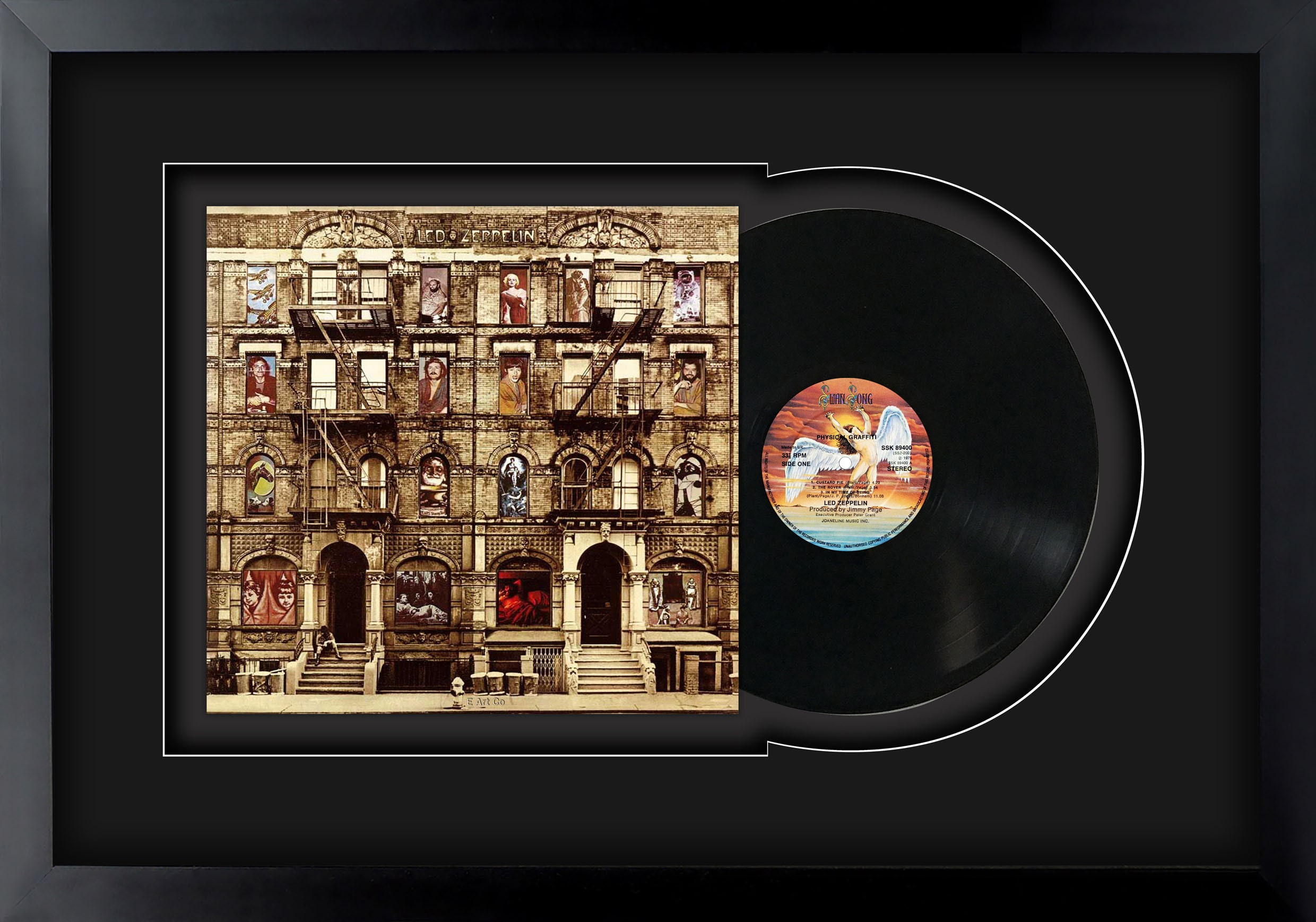 Led Zeppelin - Physical Graffiti, Vinyl LP Record Framed and Ready