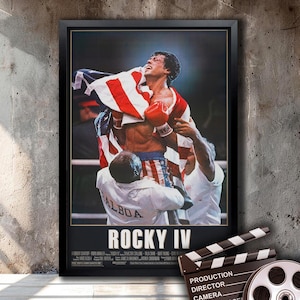 Rocky IV ,  High-quality Reproduction Movie Poster Framed and Ready to Hang