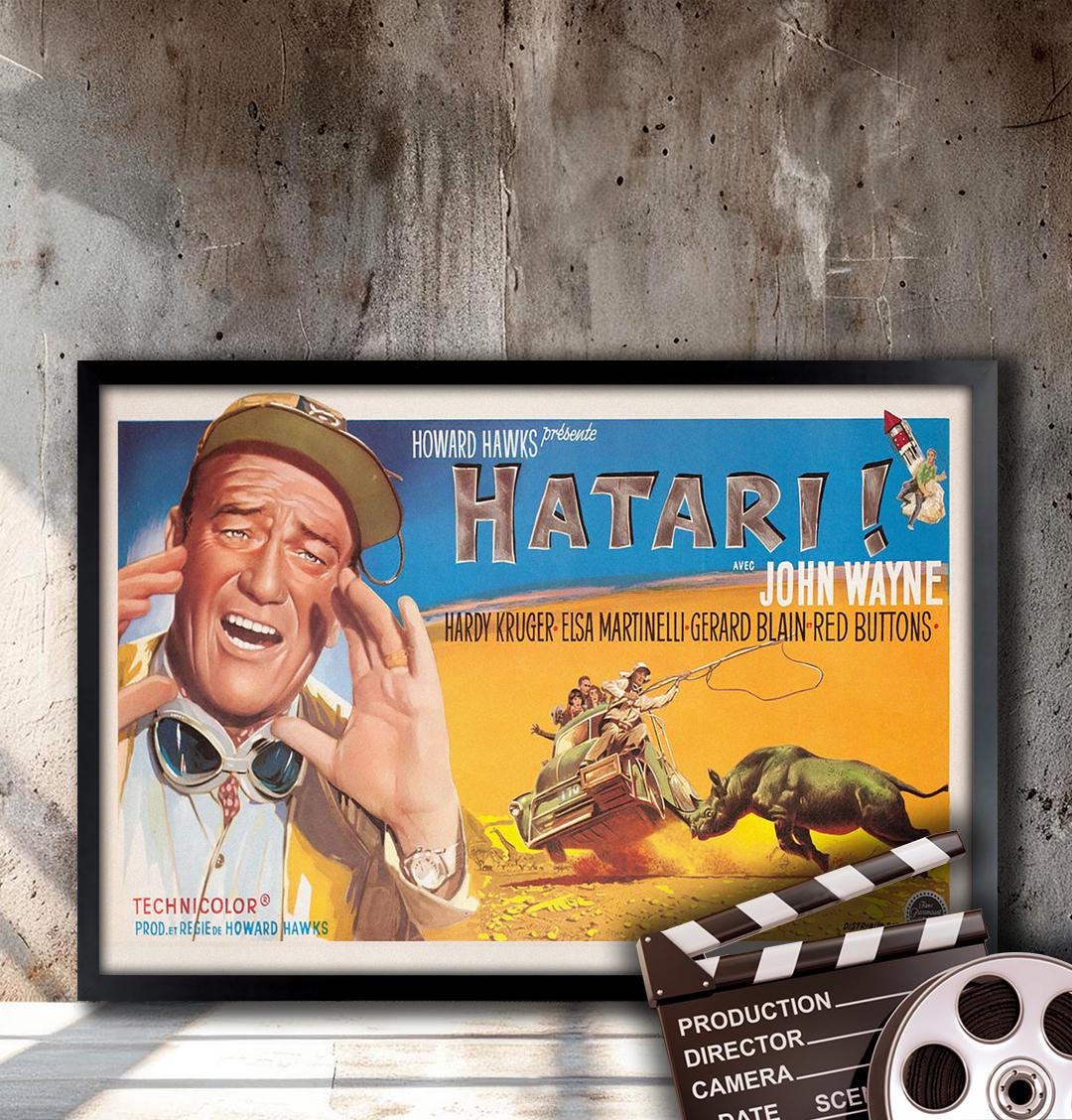 Hatari! (1962), High-quality Reproduction Movie Poster Framed and Ready ...