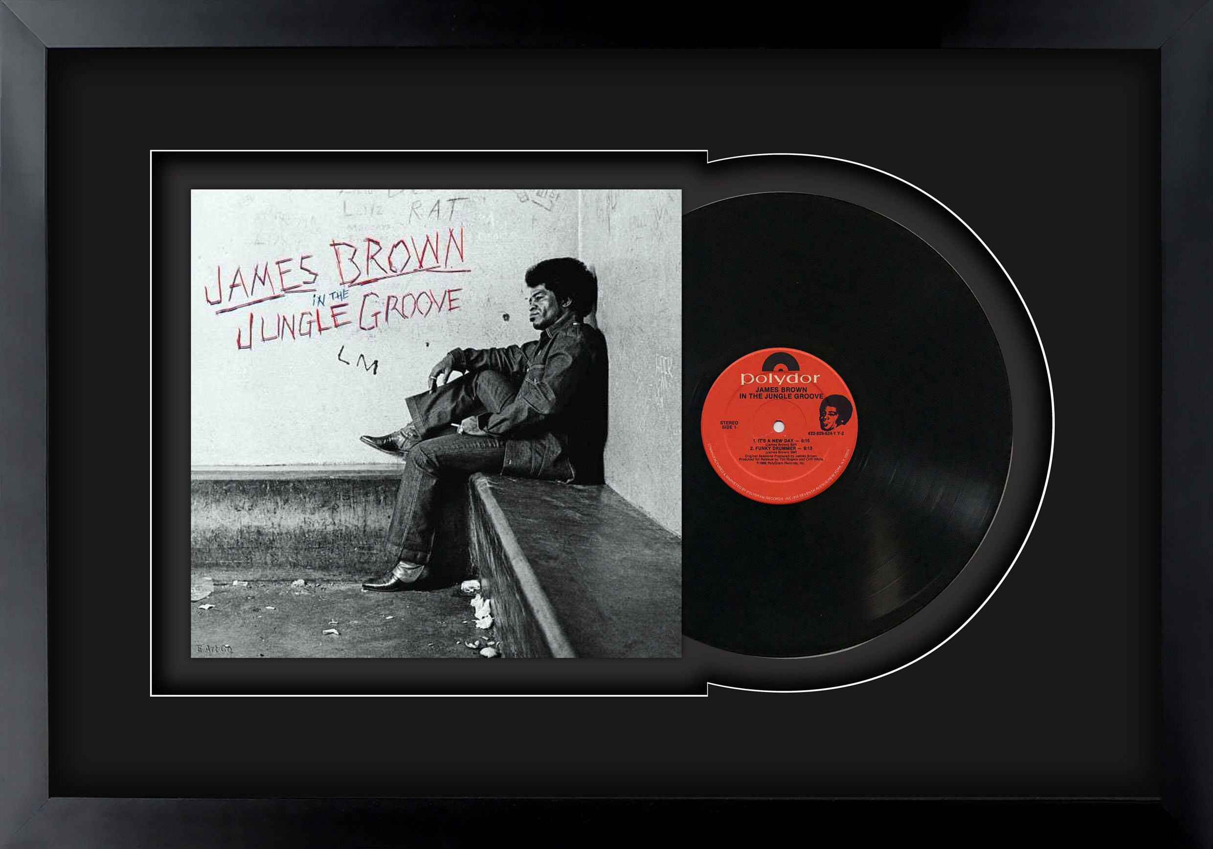 James Brown , in the Jungle Groove Vinyl LP Record Framed