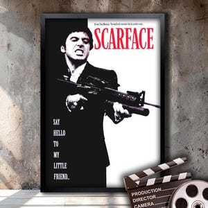 Scarface ,  High-quality Reproduction Movie Poster Framed and Ready to Hang