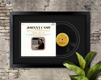 Original Golden Hits Volume II by Johnny Cash & The Tennessee Two Vinyl LP Record Framed and Ready to Hang, Music Gift,Display, Wall Art