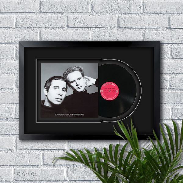 Bookends by Simon & Garfunkel, Vinyl LP Record Framed and Ready to Hang, Music Gift, Display, Wall Art