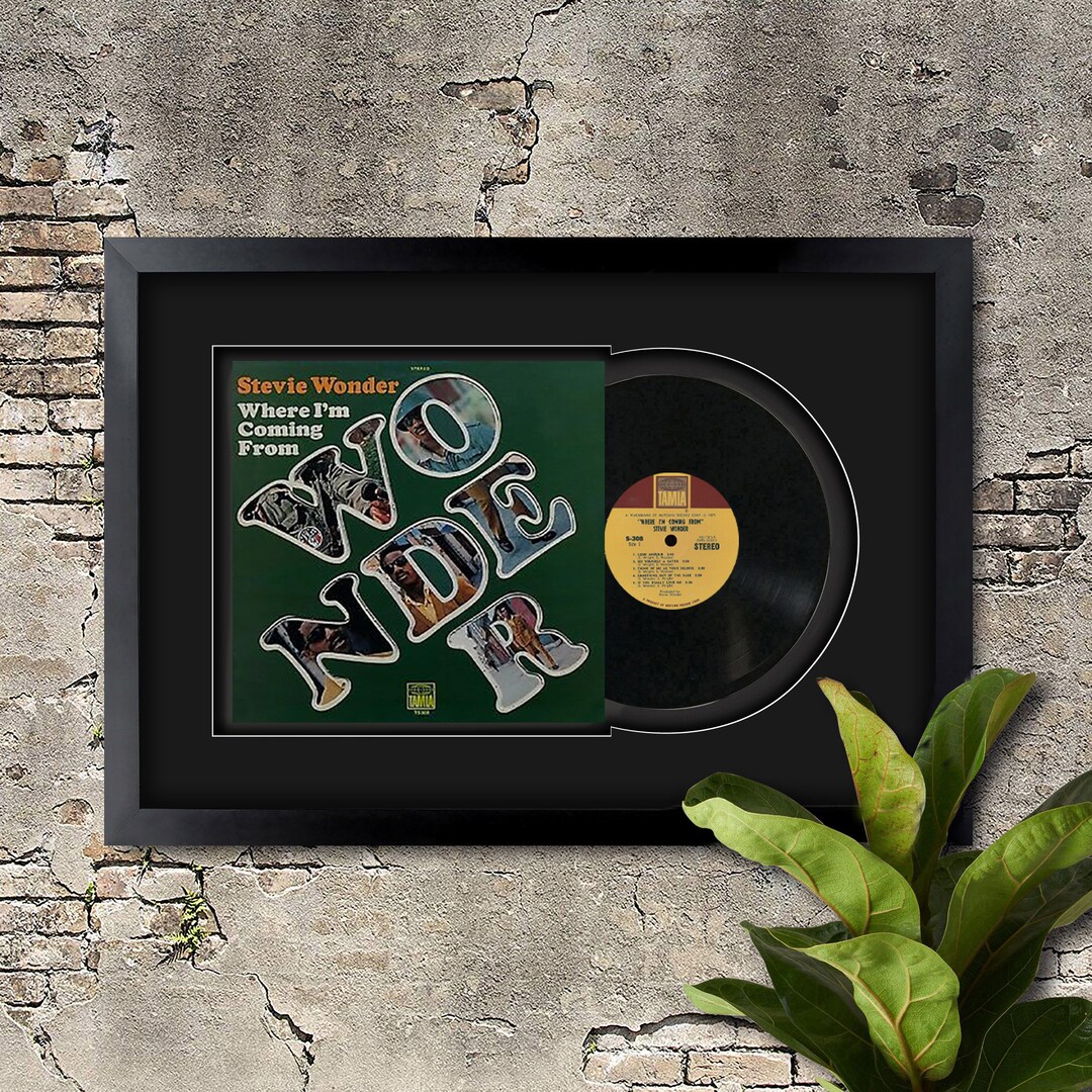 Stevie Wonder, Where I'm Coming From Vinyl LP Record Framed and