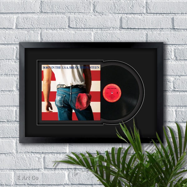 Born in the U.S.A. by Bruce Springstee, Vinyl LP Record Framed and Ready to Hang, Music Gift,Display, Wall Art