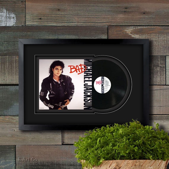 Bad by Michael Jackson , Vinyl LP Record Framed and Ready to Hang