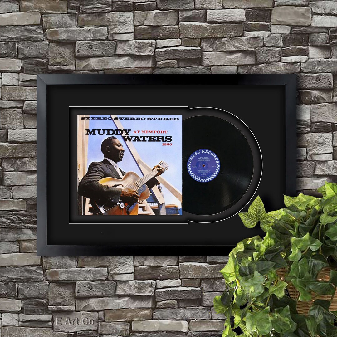 Muddy Waters at Newport 1960, Vinyl LP Record Framed and Ready to Hang, Music Gift, Display