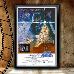 Star Wars (1977), Autographed and High-quality Reproduction Movie Poster Framed and Ready to Hang