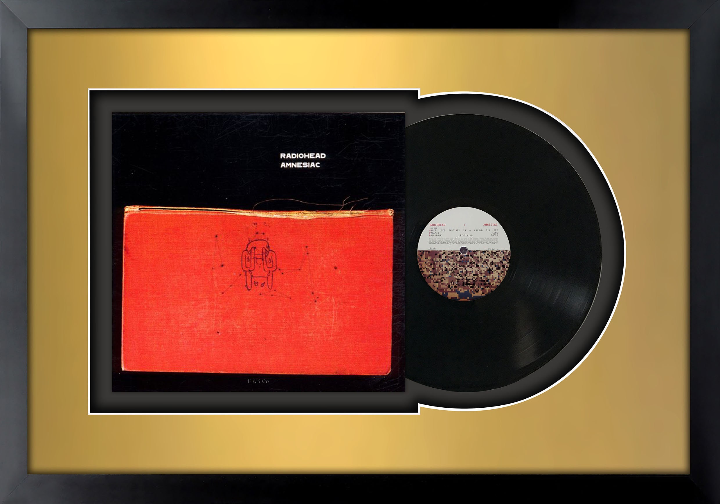 Radiohead, Amnesiac Vinyl LP Record Framed and Ready to Hang