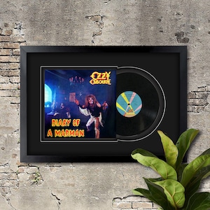 Ozzy Osbourne, Diary of a Madman Vinyl LP Record Framed and Ready to Hang,Music Gift,Display, Wall Art
