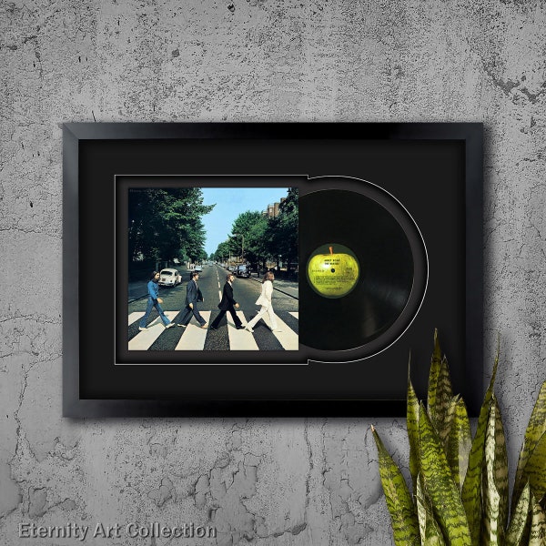 Abbey Road Anniversary by The Beatles, Vinyl LP Record Framed and Ready to Hang,Music Gift,Display, Wall Art