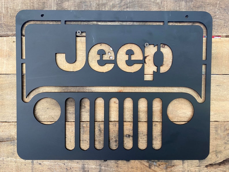 Metal Jeep Sign Jeep Grill and Windshield Metal Art Wall | Etsy