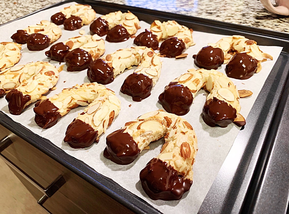 Almond Horns Dipped in Chocolate available in 2 4 6 8 10 Etsy